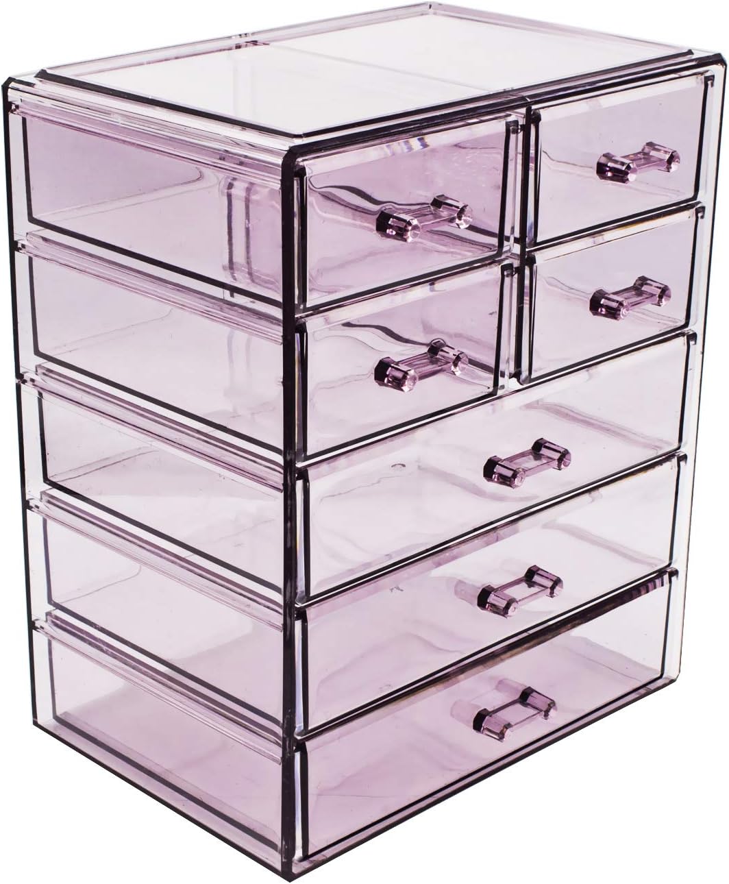Sorbus Cosmetics Makeup and Jewelry Big Storage Case Display - Stylish Vanity, Bathroom Case (4 Large, 2 Small Drawers, Clear): Home & Kitchen