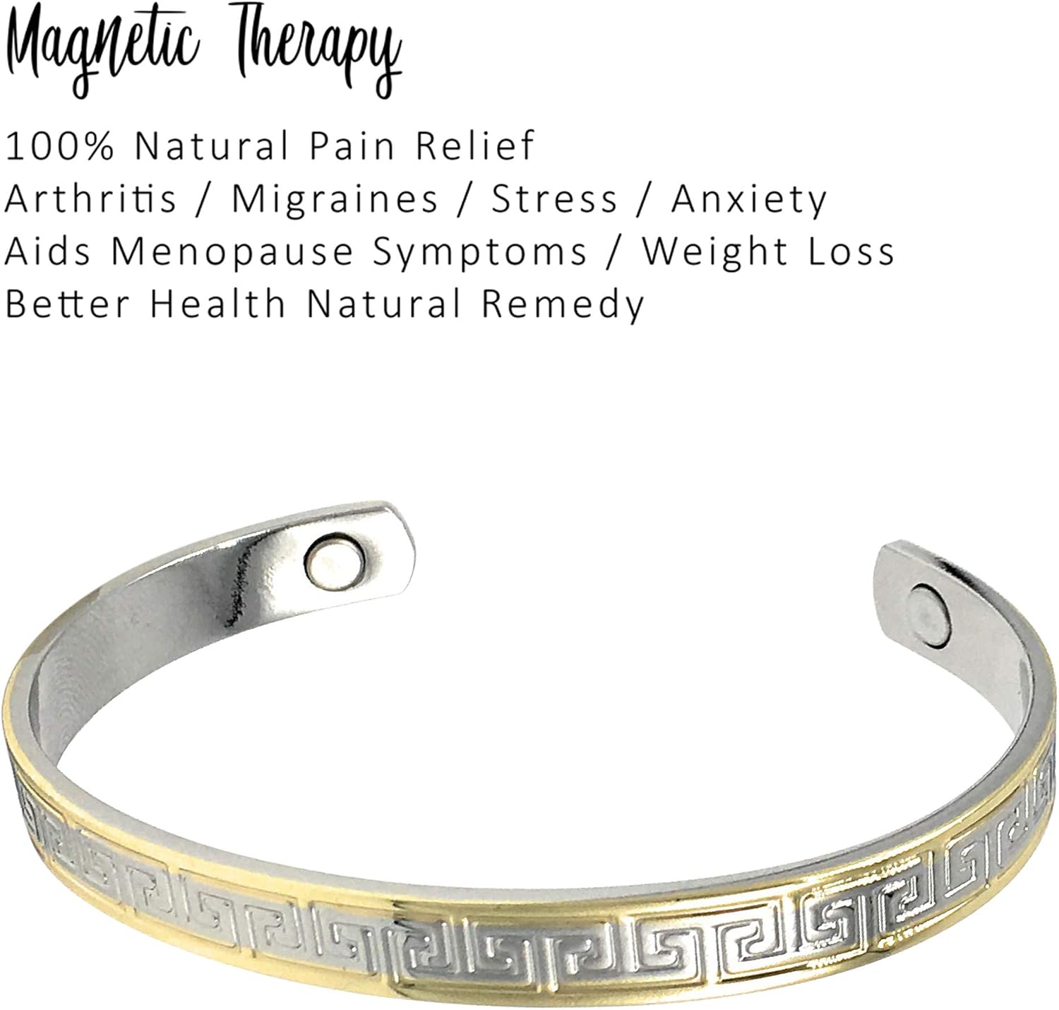 Womens Copper Magnetic Bangle for Ladies. Supplied with Jewellery Gift Box, Gold / Silver - Image 4