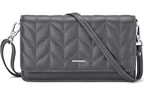 nuoku Crossbody Bag for Women Cellphone Little Purse with Credit Card Slots Lightweight Leather Wristlet Wallet