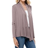 Azules Long Sleeve Open Front Cardigan for Women – Lightweight Rayon Sweater, Soft Flowy Layer for Casual or Dressy Outfits