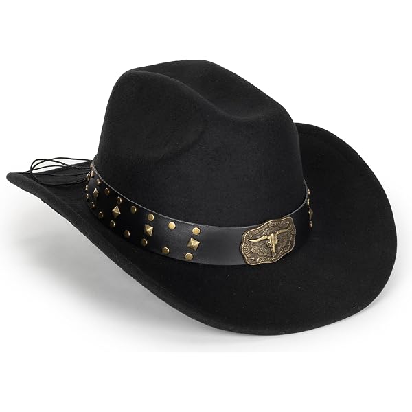 Womens Western Cowboy Hats Studded Pinched Western Cowgirl  display picture 1