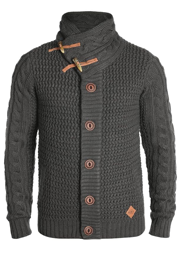 Redefined Rebel Mitchell Herren Strickjacke Cardigan Grobstrick Pullover