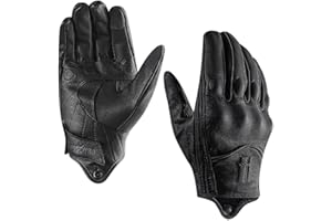 Harssidanzar Women's Motorcycle Gloves,Leather Motorcycle Gloves, Motorbike Gloves, Road Racing, Cycling, Climbing, Powersports Gloves Touchscreen GL016