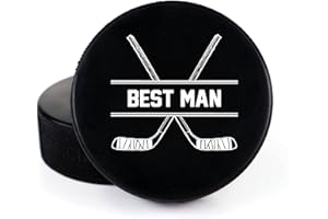 Buffalo Bottle Craft Groomsman Hockey Puck Gift for The Best Man Printed Puck - Official Size- Custom Wedding Hockey Puck Proposal Gift Ring Bearer, Officiant