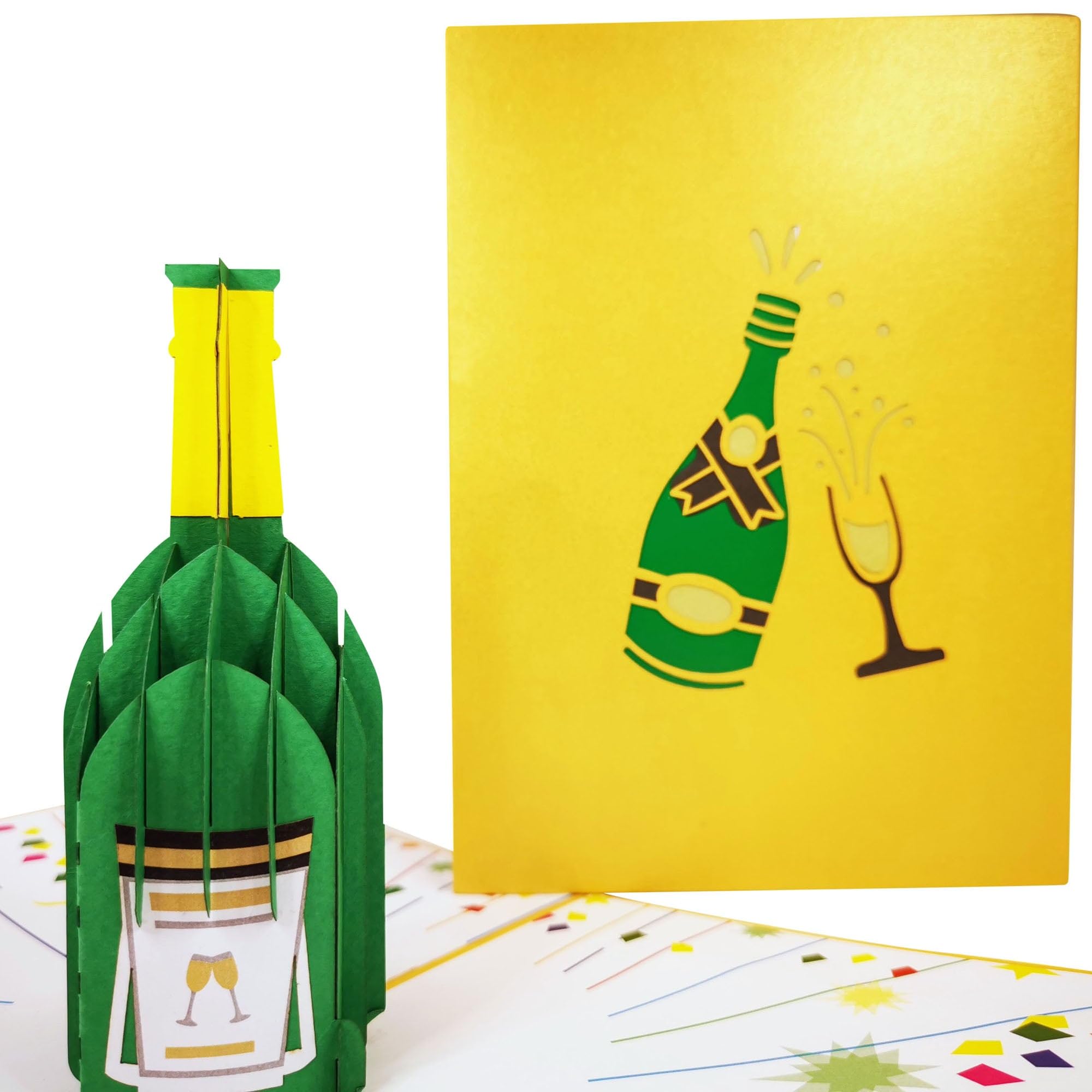 CardPop Champagne Celebration Pop-Up Card - 3D Pop Up Greeting Card