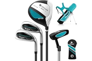 Goplus Junior Complete Golf Club Set for Kids, Right Hand Golf Clubs with Stand Bag, Rain Hood, Golf Practice Set for Ages 5-7,8-10,11-13 Boys Girls