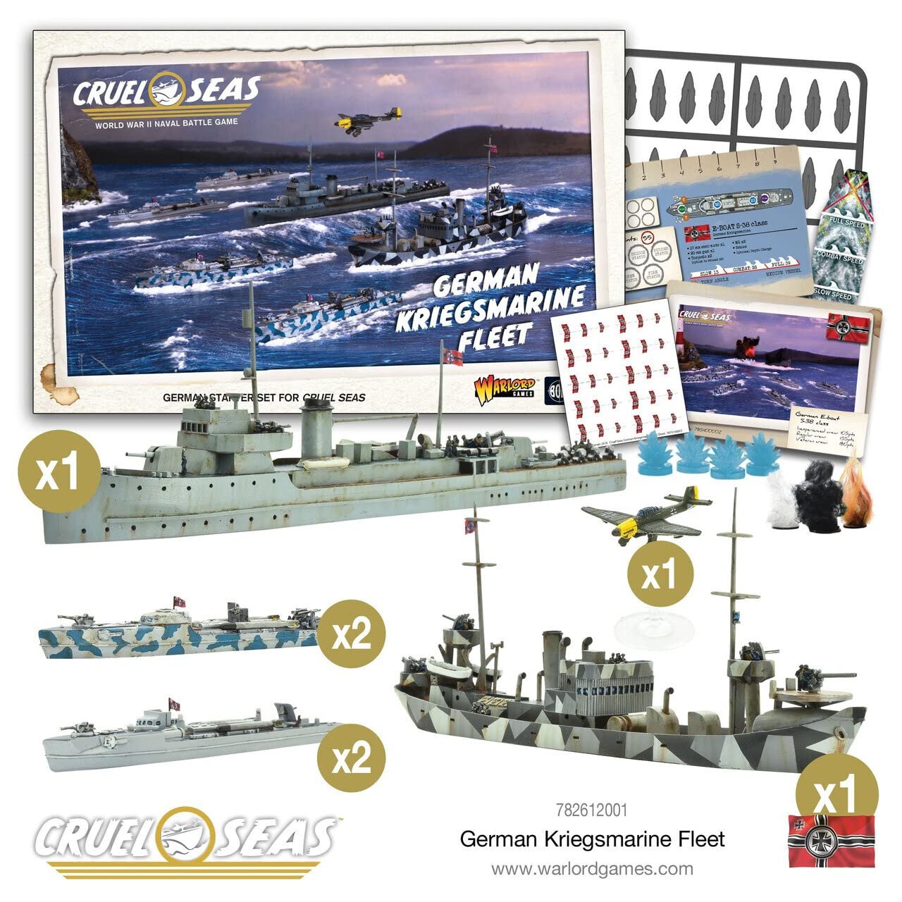 Cruel Seas German Kriegsmarine Fleet Starter Set, World War II Naval Battle Game …