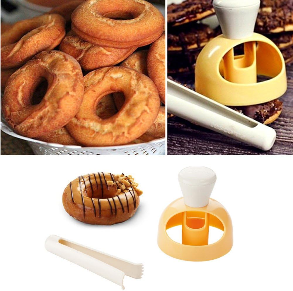 Liyes Mold Fondant, Cake Plastic Bakery Doughnut Mold, DIY Fried Donut Maker Cutter, Desserts Maker Cake Bread Toast Mold, Biscuit Stamp Mould - for Birthday Party Thanksgiving Day (1pcs)