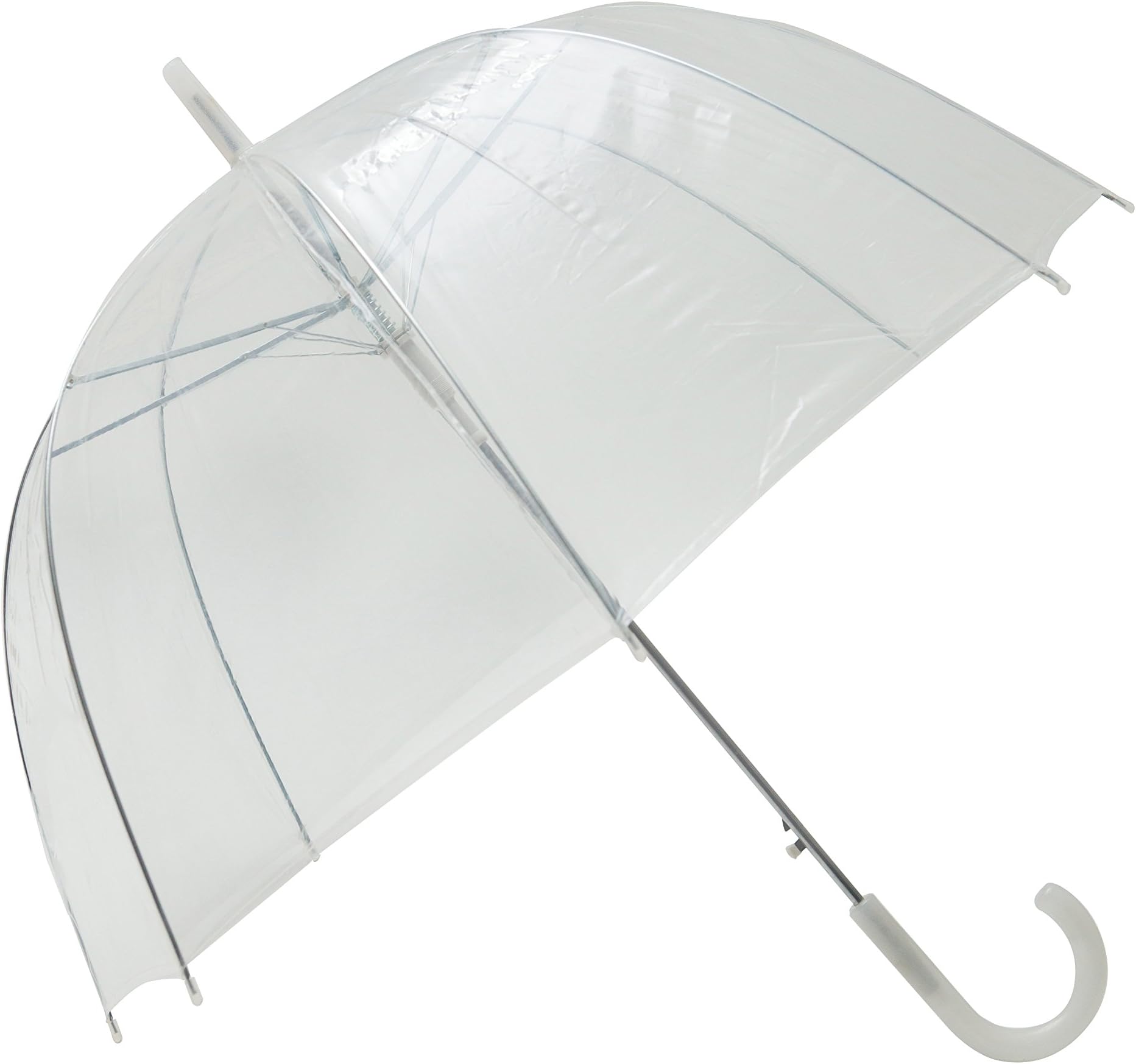 SMATI Stick Birdcage Clear Umbrella dome transparent - Automatic open (Transparent white)