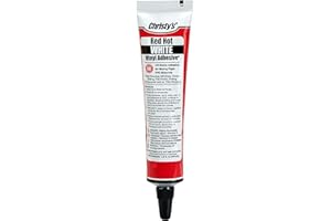 Christy's Red Hot Vinyl Adhesive, White, 1.5 oz Tube, White,Red