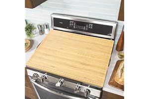 YUHFERA Bamboo Stove Covers for Electric Stove - Noodle Board Stove Top Cover Board For Gas Burner,Wooden RV Stovetop Cover (Full Cover)