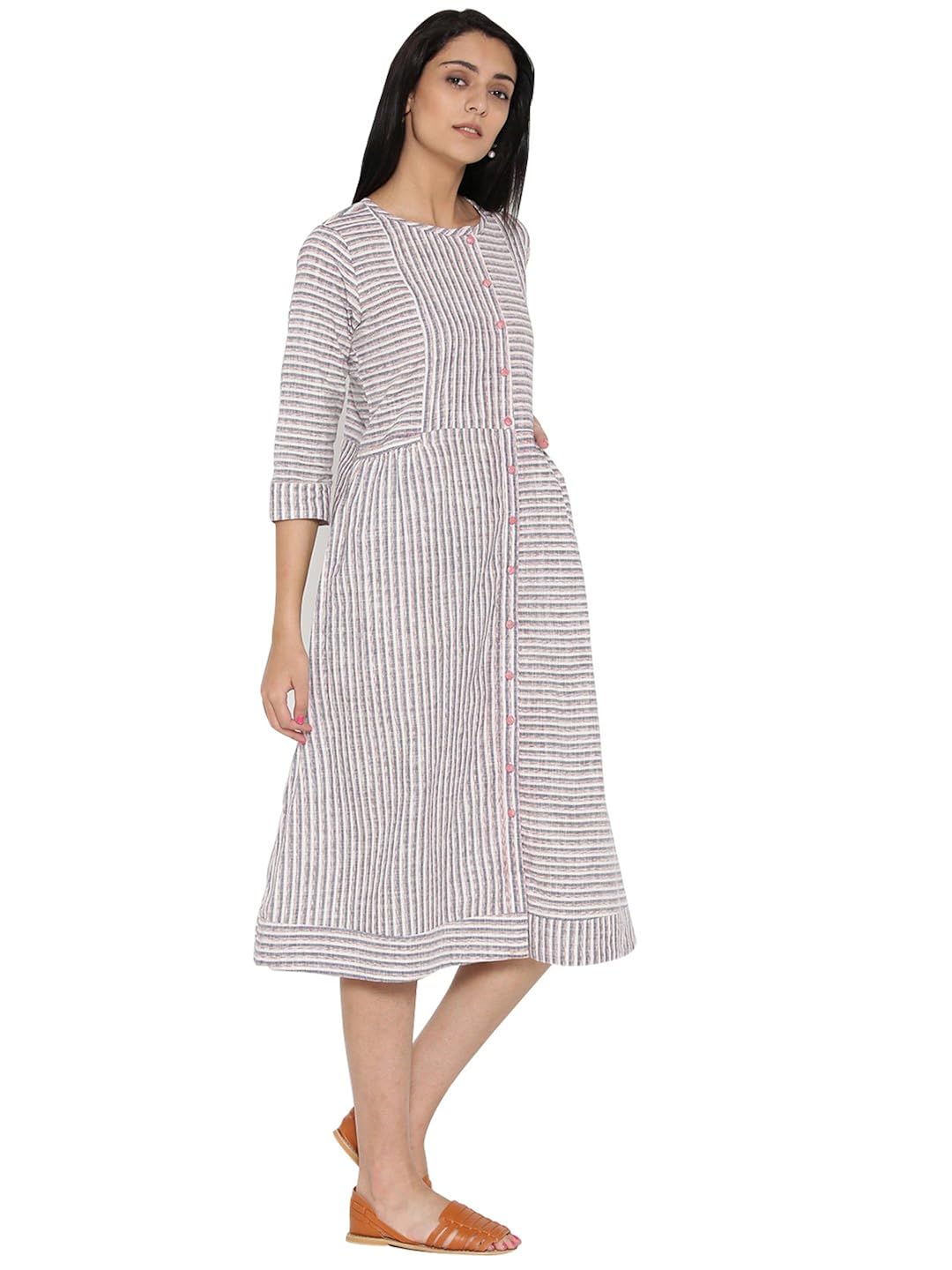 desi fusion women's a-line handloom cotton dress