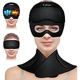 3 in 1 Migraine Relief Cap Neck Ice Pack Wrap Gel and Ice Eye Masks, Detachable Ice Caps with Eyes Masks, Hot and Cold Therapy for Relief of Headaches, Stiff Neck and Eye Fatigue