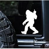 Sunset Graphics & Decals Big Foot Middle Finger Decal Vinyl Car Sticker Sasquatch Funny | Cars Trucks Vans Walls Laptop | White | 6 inches | SGD000148