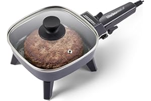 Elite Gourmet EFS059 Personal Electric Skillet, 7” Compact Portable Cooker, Adjustable Temperature, 600W Rapid Heating, Nonst