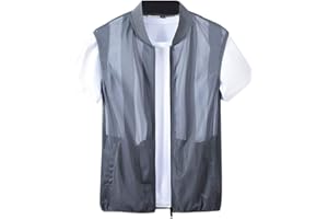 Flygo Men's Summer Casual Lightweight Breathable Mesh Cycling Travel Zip Vest