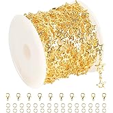 YOUBEIYEE 13 Feet Star Chain for Jewelry Making 18K Gold Plated Brass Chain Spool Hollow Stars Link Chain Jewelry Craft Chains Bulk