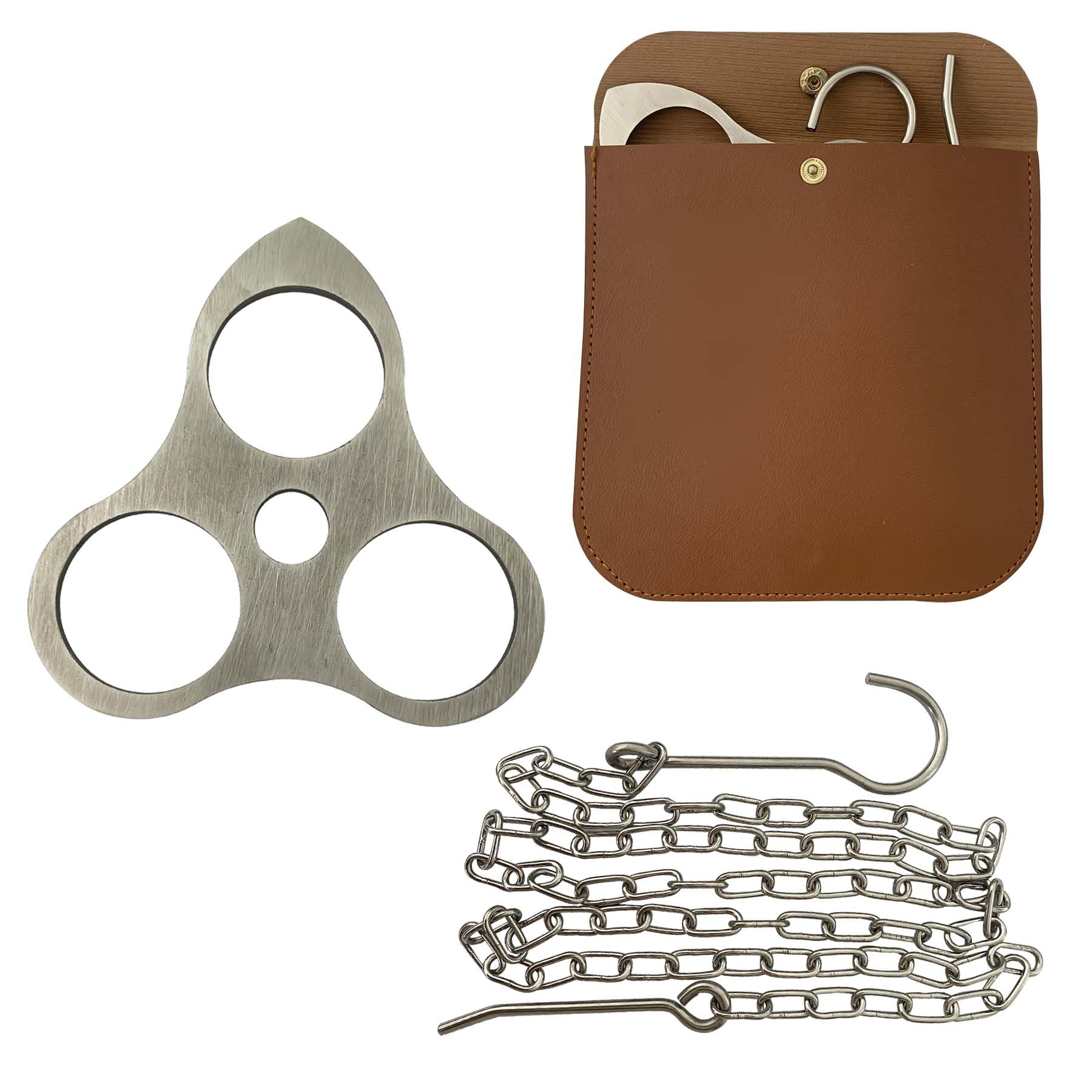 SUONE Stainless Steel Picnic Support Triangle,Suitable for Camping And Outdoor Cooking Triangle,Can Be Transformed Into a Tripod with Adjustable Chain Hanging Cookware,An Essential Outdoor Tool