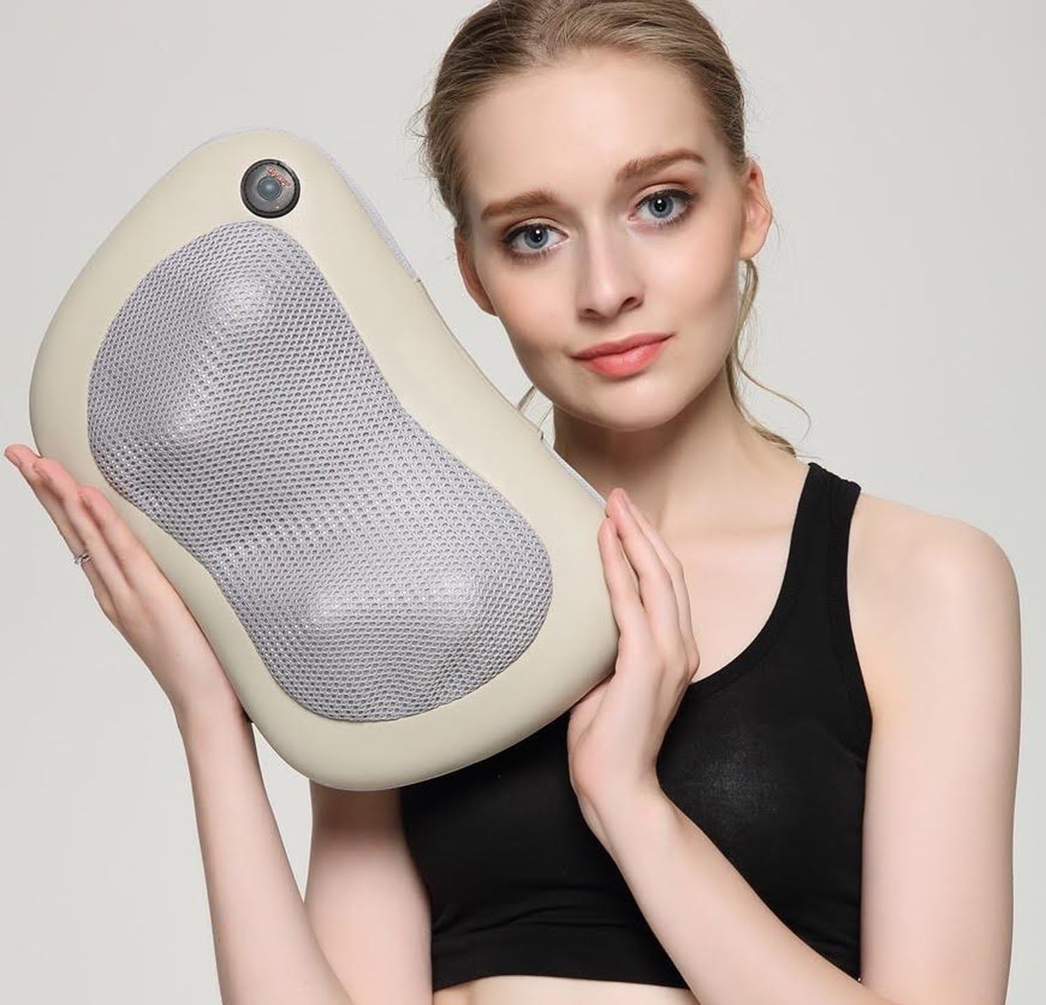Styles II Fitness Massage Pillow with Heat - for Neck, Back, Calf, Thigh or Legs - Infrared Thermal Therapy- Kneading Shiatsu Massage - Great for On-The-Go & Home Use (Black)