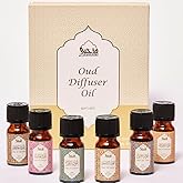Oud Diffuser Oil, Essential Oil Gift Set by Dukhni | 6 x 10ml Arabic Oil Gift Set for Diffuser & humidifier | 100% Pure Halal Oudh Oils | Relax with Home Aromatherapy, for Relaxation and Massage