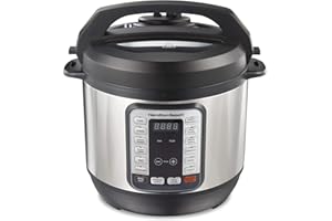 Hamilton Beach 12-in-1 Electric Pressure Cooker with True Slow Cook Technology, Sautés, Browns, Steams, Rice Function, Egg and More, 8 Quart Capacity, Stainless Steel (34508)