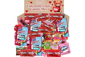 GEEOOLLAH Valentine’s Day Assorted Flavored Bulk Candy Mix Variety Pack - Mixed Valentine Candy Bulk Individually Wrapped Candy - 3lb Bulk Pack