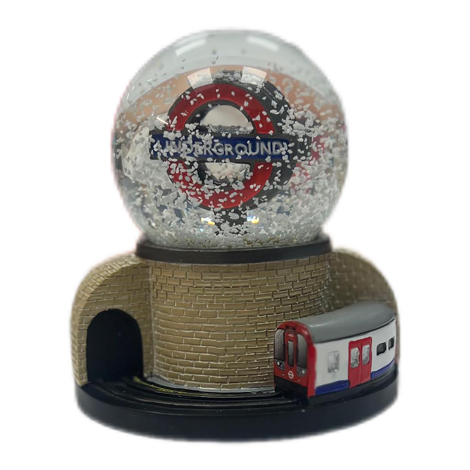 TFL9101 Official Licensed London Underground Snow Globe with Train – Large Snowstorm Ornament 10cm Height 6.5cm Globe Souvenir Gift