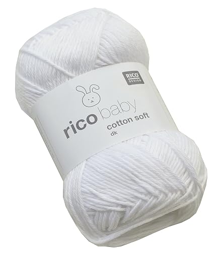 Rico Baby Cotton Soft DK 50g Farbe 18 Snow White, Babywolle zum Stricken und Haekeln