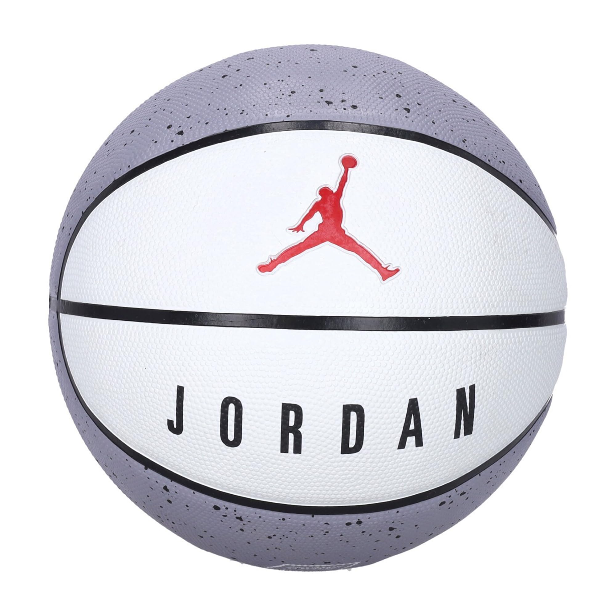 Nike Jordan Playground 2.0 Basketball 8P - Outdoor Street Basketball Ball - Robust Training Basketball - Delivered Deflated, Cement Grey/White/Black/Fire Red, 7