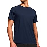 MIER Mens Dry Fit Workout T-Shirts Athletic Running Tshirt Short Sleeve Lightweight Airy Gym Sport Tee Shirt, Crew Neck