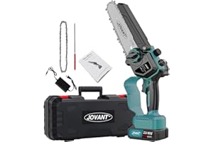 Jovant 6 Inch Mini Chainsaw Cordless, Lightweight Handheld Tree Trimmer & Branch Cutter, Battery Powered with Safety Lock, Electric Chainsaw for Tree Trimming Wood Cutting Pruning