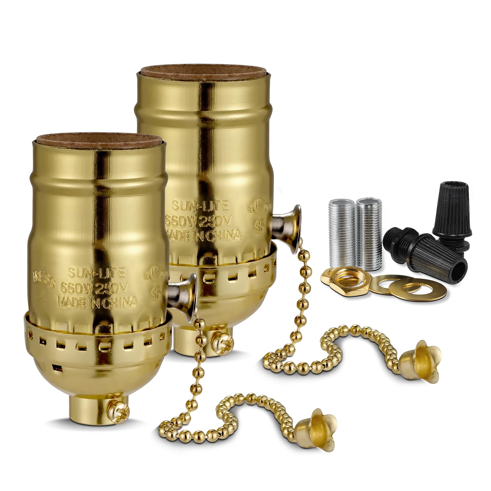Photo 1 of Pull Chain Light Socket Replacement,E26 Standard Screw Lamp Socket,Bulb Socket with Pull Chain Lamp Switch for Table and Floor Lamp,UL Listed