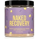 NAKED Recovery - Mushroom Supplement Powder - Lions Mane, Cordyceps, Reishi, Tart Cherries, Lemon Balm - Adaptogen Wellness Formula, Stress Relief, Muscle Recovery - 30 Servings
