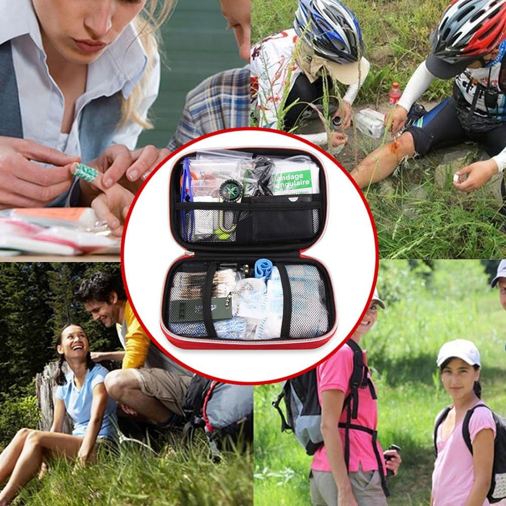 Monoki First Aid Kit Survival Kit, 241Pcs Upgraded Outdoor Emergency Survival Kit Gear - Medical Supplies Trauma Bag Safety First Aid Kit for Home Office Car Boat Camping Hiking Hunting Adventures : Sports & Outdoors