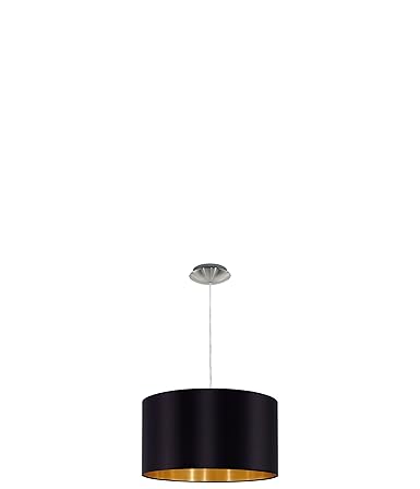 Eglo Fabric Pendant E27 60 W Black And Gold Amazon Co Uk Lighting