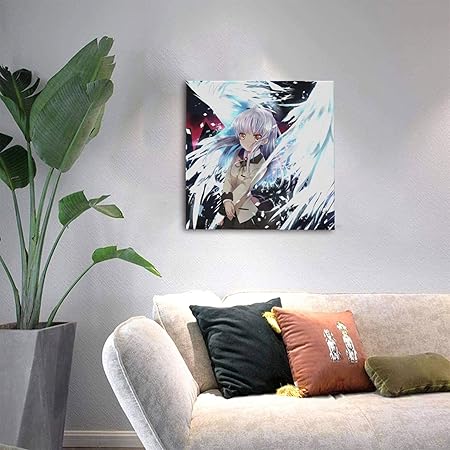 Amazon エンジェル ビーツ 2 アートパネル インテリア絵画 ポスター ウォールアート 壁掛け 部屋 装飾 壁絵 おしゃれ フレームレス装飾 け ソファの背景絵画 記念日 誕生日プレゼントとして ウォールステッカー オンライン通販