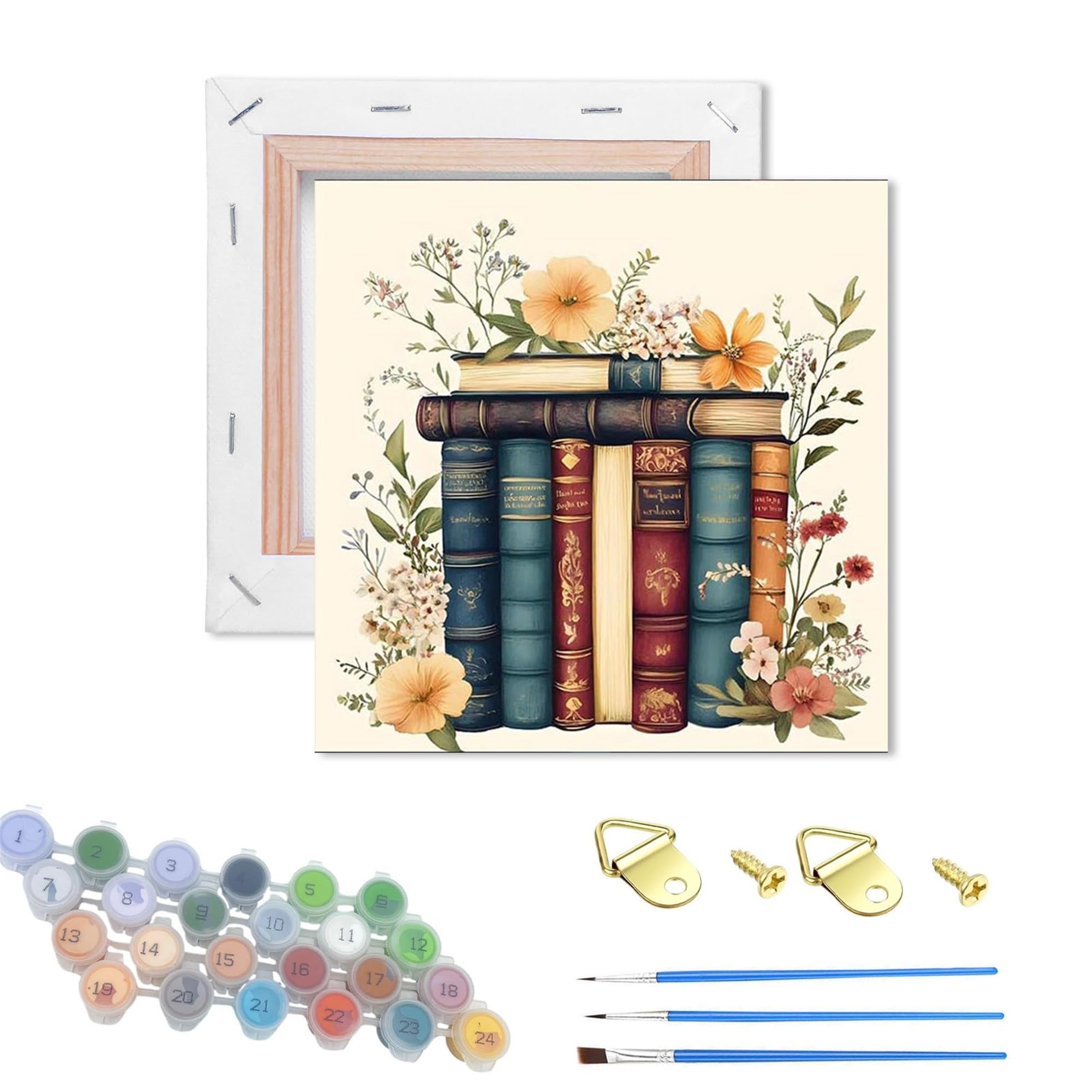 WUJIEJ Wooden Framed Paint by Numbers Kits for Adults,DIY Painting Kit on Canvas, Color by Numbers Acrylic,Adult Paint by Number for Wall Decor and Gifts (Book) — image 1