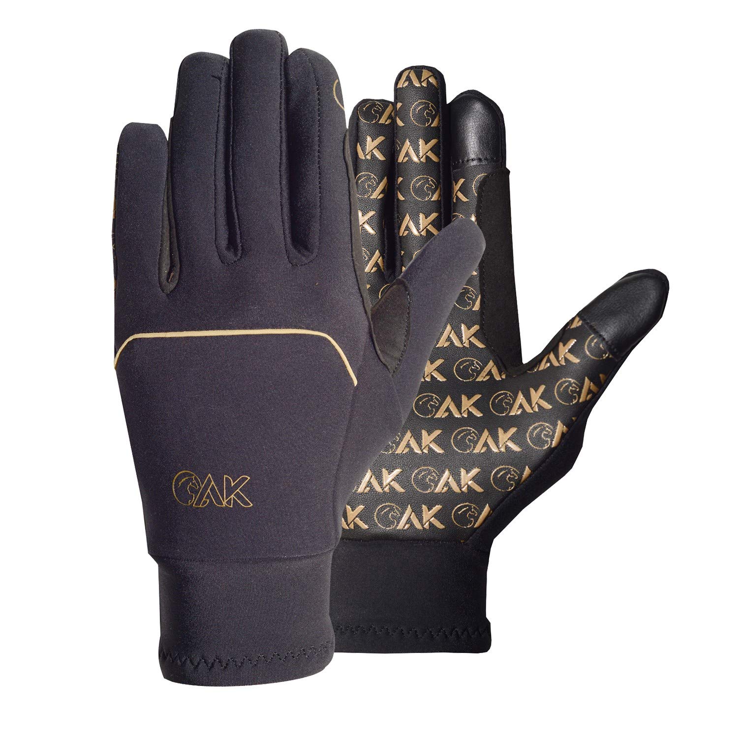 AK Xtreme Polar Flexi Winter Equestrian Horse Riding Gloves for Women & Men – Thermal, Non-Slip, Windproof, Touchscreen Gloves AKRS-6620 (Black/Gold, 3XS)