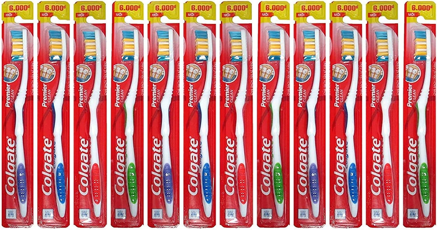 Colgate Premier Classic Clean Medium Toothbrush  (Card of 12): Health & Personal Care