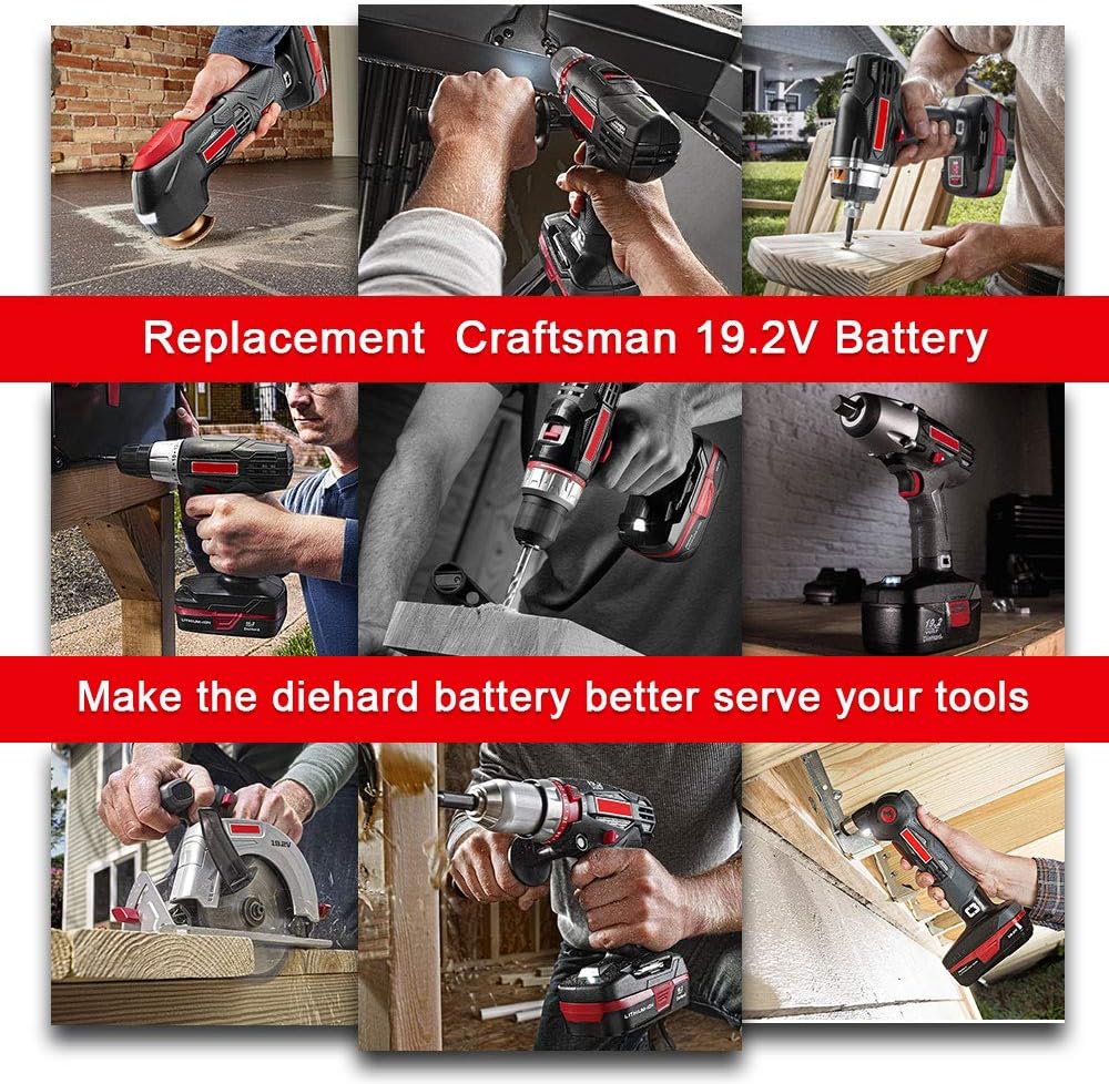 2Packs 19.2V 3.6Ah Replacement Battery for Craftsman DieHard C3 315.115410 315.11485 130235021 130235021: Home Audio & Theater