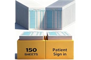 Resholder 150 Pack Patient Sign in Sheets Carbonless 3 Part Patient Sign in Label Forms Peel Off Adhesive Labels Hipaa Compliant 8.5 x 11 Inches Sheets for Doctor Dental(White and Blue)