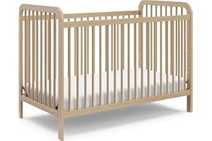 Storkcraft Pasadena Convertible Crib (Driftwood) – GREENGUARD Gold Certified, 100% Solid Wood, Fits Standard Crib Mattress, Converts to Toddler Bed and Daybed, 4 Adjustable Mattress Heights