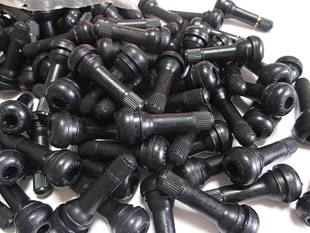 Amazon Tr413 ゴム エア バルブ 100個 セット チューブレス タイヤ 交換 ムシ キャップ 付き エアバルブキャップ 車 バイク