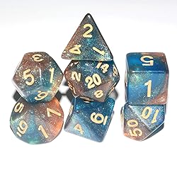 Galaxy DND Dice 7Pieces, Glitter Sparkle Cosmic