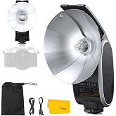 Godox Lux Senior Retro Camera Flash GN14,3.7V/1700mAh Rechargeable Battery | GN14 6000K&plusmn;200K 28mm Focal Length,Auto/Manual Flash,Collapsible Vintage Flash for Canon Fujifilm Nikon Olympus Sony Cameras
