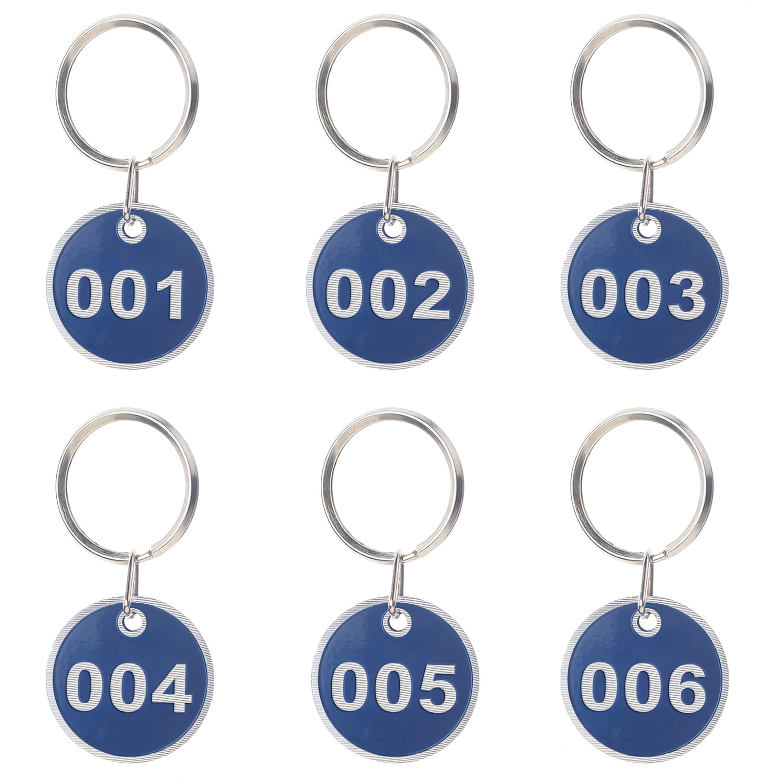 Aspire 1-20 Number Key Tags, Numbered Metal Key Rings, Round ID Tags for Key Chain, Box, Cabinet, Dormitory, Lockers - Blue