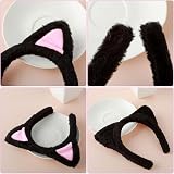 Mabor Cat Ears Headband Black Polyester Fur For Makeup Party Adult view 4