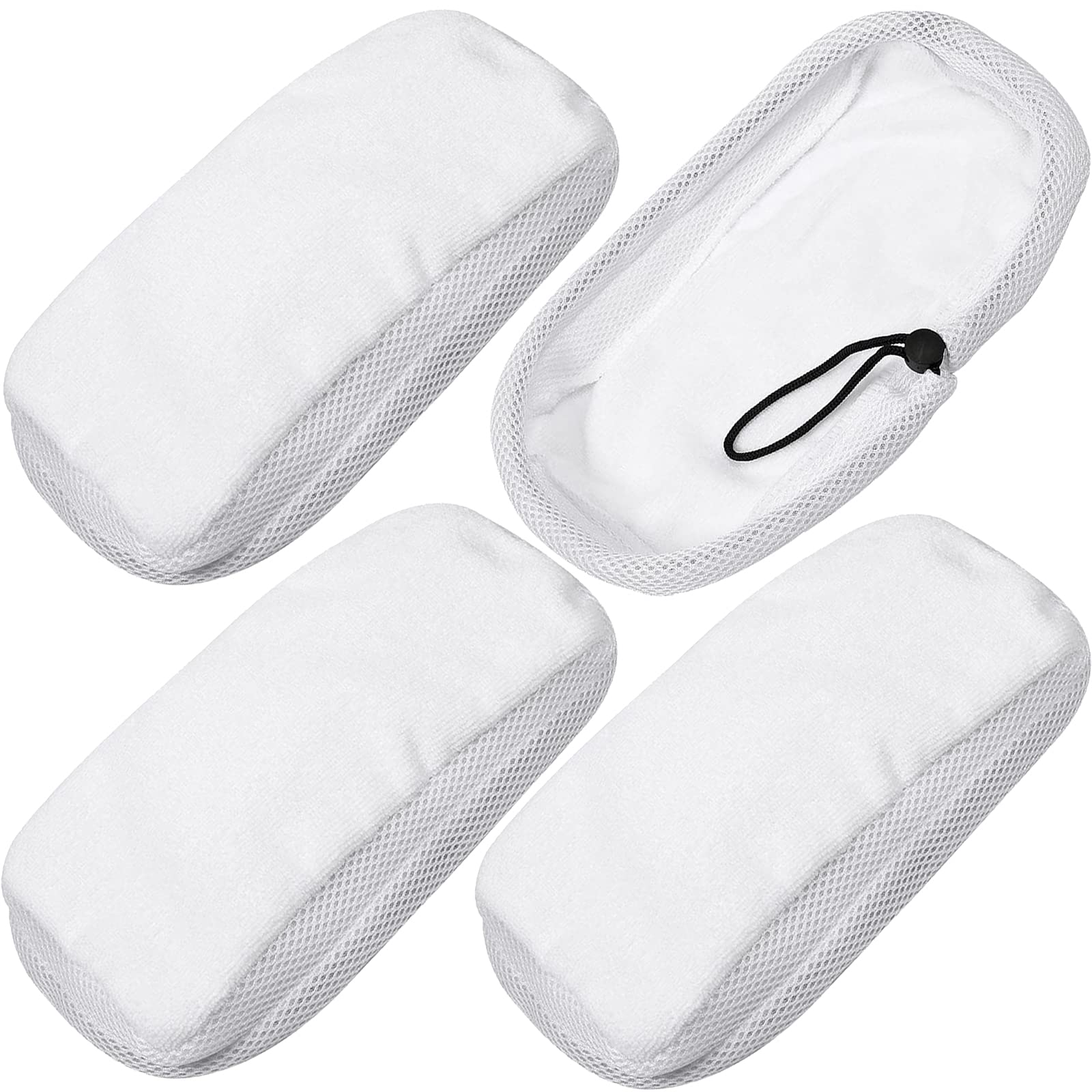SPARES2GO Hard Floor Cleaning Cloth Pads Compatible with Morphy Richards 720021 720502 9 in 1 Steam Cleaner Mop (Pack of 4)