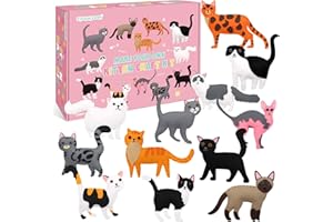 CiyvoLyeen Cat Sewing Kit for Kids –Ages 7 8 9 10 11 12 Kitten Plush Toys Arts & Crafts Set for Beginners, Learn to Sew Gifts Idea for Girls & Boys, Felt 12PCS