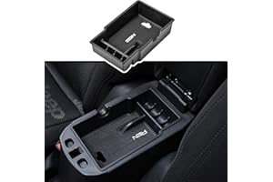 EDBETOS Center Console Organizer Tray Compatible with Renegade Accessories 2015-2019 2020 2021 2022 Armrest Glove Box Secondary Storage (White Trim)